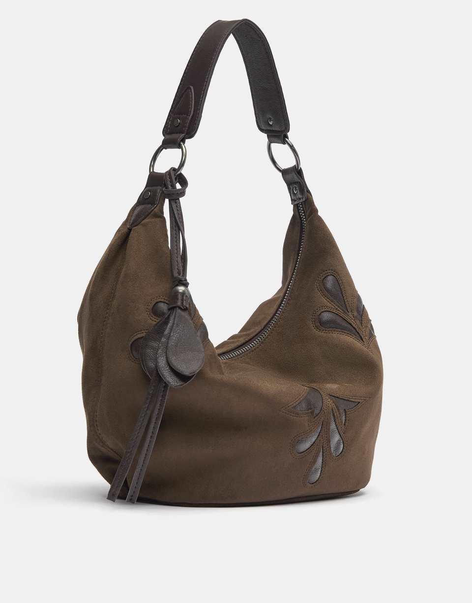 Brown fringe shoulder bag