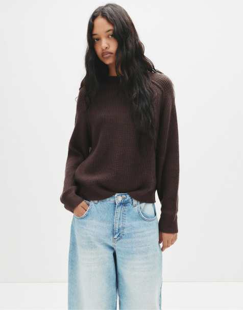 Pull&Bear - Brun strikket sweater - view 1