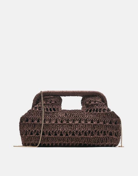 Pull&Bear – Brun, virkad handväska - view 1