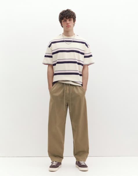 Pull&Bear – Bruna mjukisbyxor i baggy fit - view 1