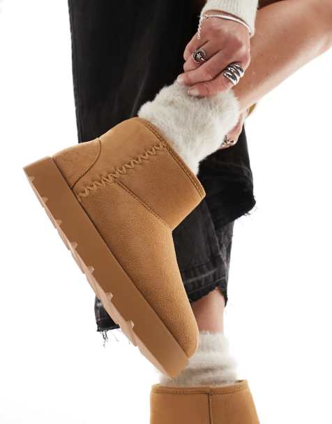 Pull&Bear – Bruna, mysiga ankelboots med platå - view 1
