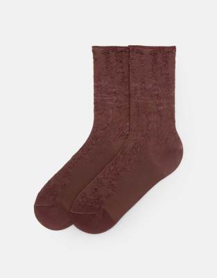 Pull&Bear – Bruna, strukturerade strumpor - view 1