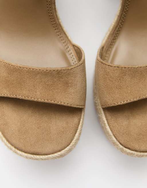 Pull&Bear - Brune højhælede sandaler i jute, 4 af 4