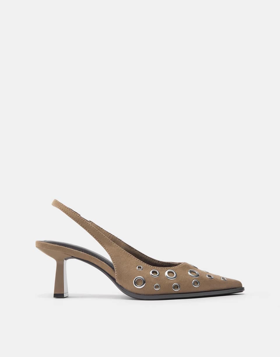 Brown studded heels