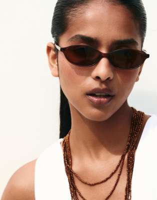 Pull&Bear - Brune ovale cat eye-solbriller