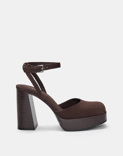 Pull&Bear - Brune sandaler med hæl - view 1