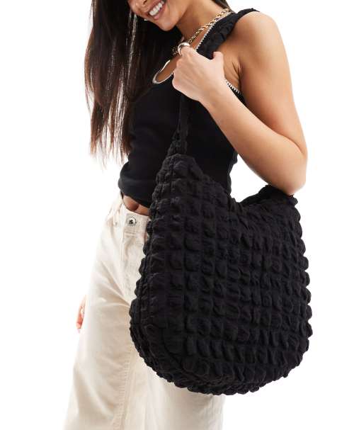Pull&Bear bubble shoulder bag in black - view 1