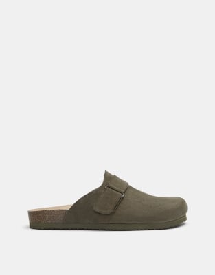 Pull&Bear Buckle clogs in khaki