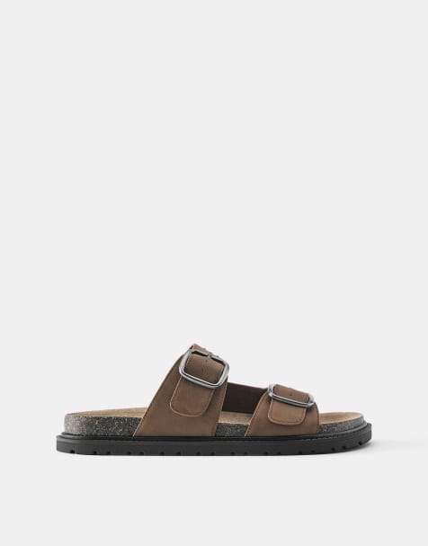 Pull&Bear Buckle sandals in brown - view 1