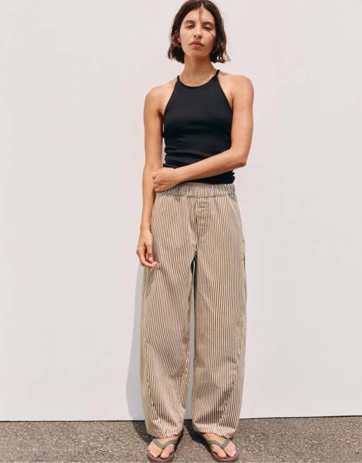 Pull&Bear bukser med lige ben og striber i pink, 3 af 7