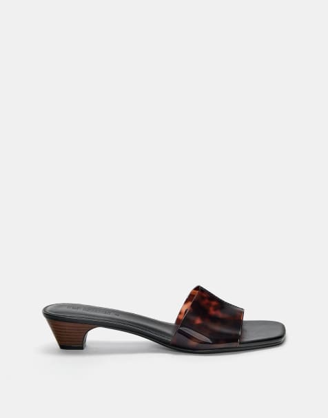 Pull&Bear – Bunte Pantoletten aus Vinyl mit Absatz - view 1