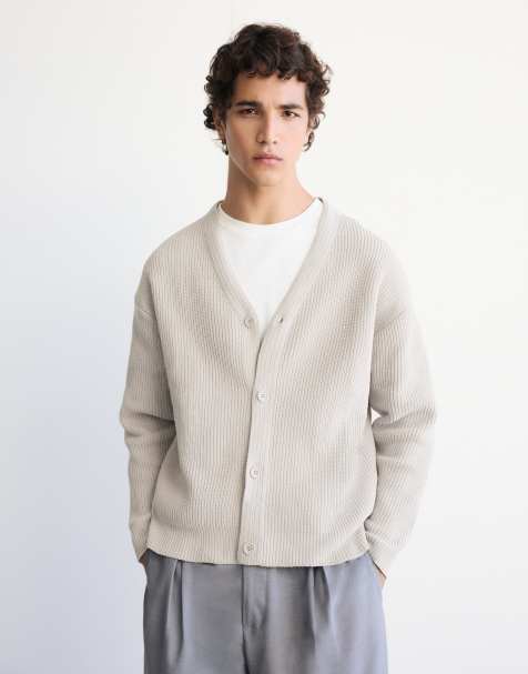Pull&Bear Buttoned cardigan in sand - view 1