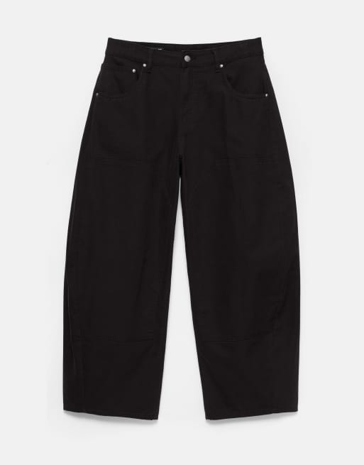 Pull&Bear byxor med dubbla ben i svart, 6 av 7