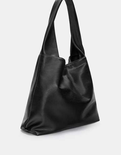 Pull&Bear - Cabas en similicuir - Noir - view 1