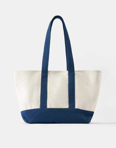 Pull&Bear - Cabas en toile - Bleu - view 1
