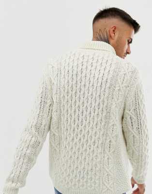 cream cable knit roll neck jumper