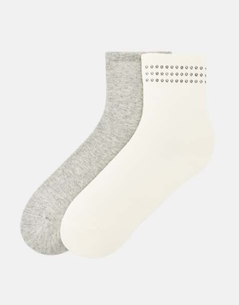 Pull&Bear calzini con borchie bianco sporco - view 1