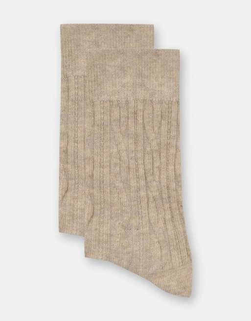 Pull&Bear - Calzini in cotone color sabbia, 3 di 3