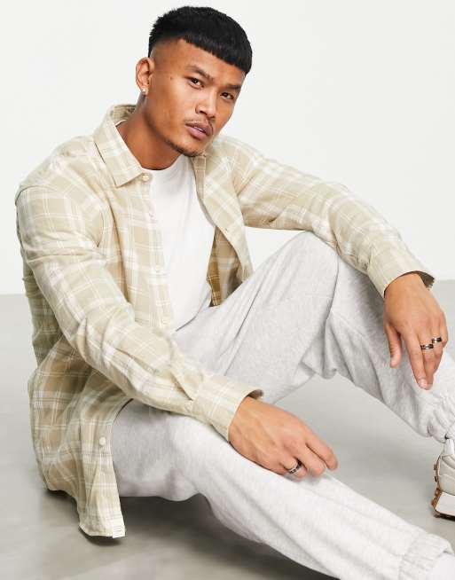 Pull&Bear – Camelowa koszula w kratę