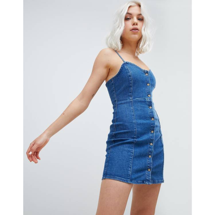 Denim dress pull and bear sale