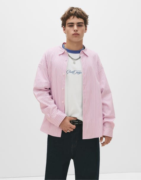 Pull&Bear - Camicia a maniche lunghe rosa - view 1