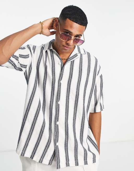 Pull&Bear - Camicia bianca a righe sfocate