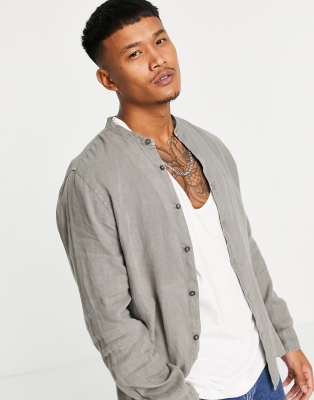 camicia di lino grigia