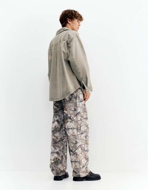 Pull&Bear - Camicia in denim grigio slavato, 2 di 4