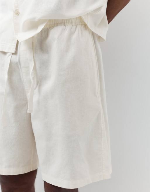 Pull&Bear - Camicia in misto lino bianco sporco, 3 di 4