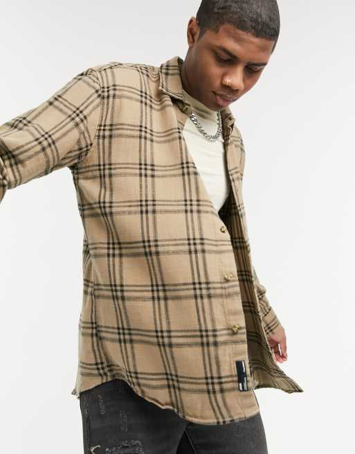 Pull&Bear - Camicia marrone a quadri
