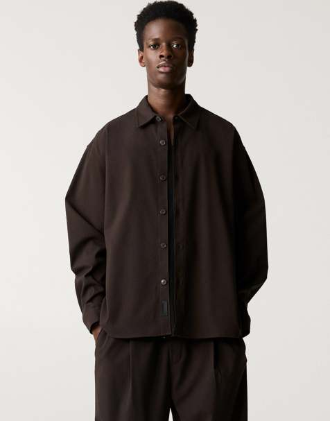 Pull&Bear - Camicia marrone in coordinato - view 1