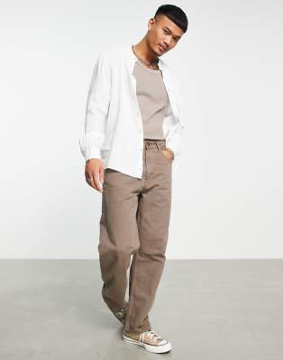 Camicia serafino in lino bianco - Pull&Bear Camicia donna  - immagine2