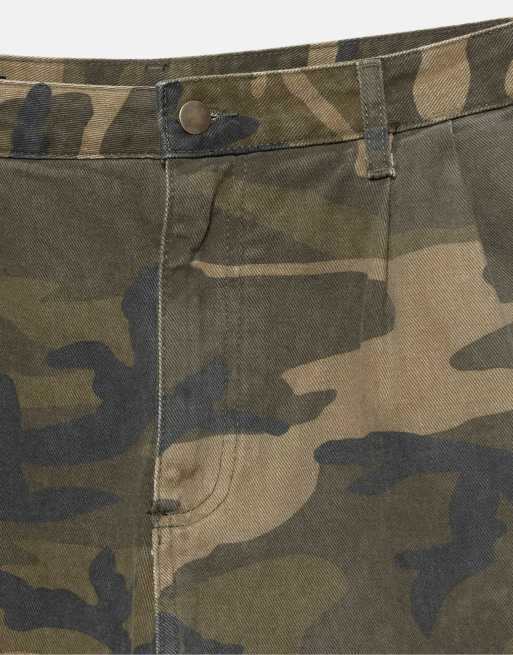 Pull&Bear Camo Baggy-Chinohose in Jagdgrün, 7 von 7