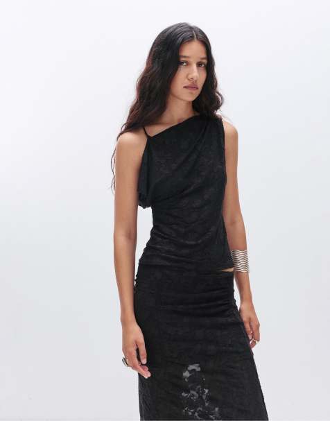 Pull&Bear - Canottiera asimmetrica nera - view 1