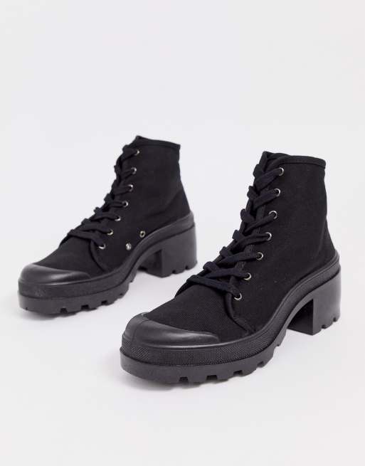 Canvas store heeled boots