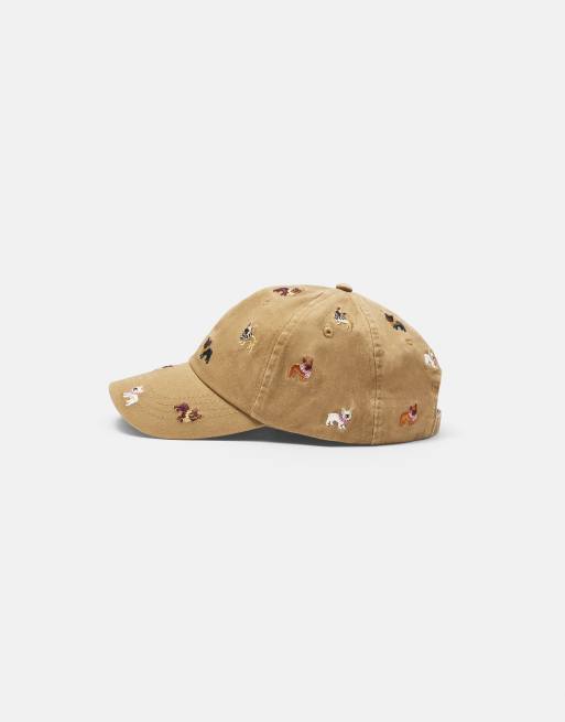 Pull&Bear Cap mit Welpenstickerei in Braun, 6 von 6