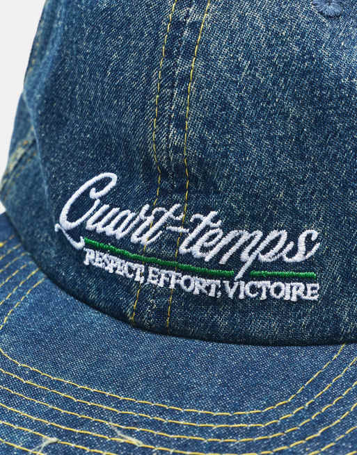 Pull&Bear cappellino in denim ricamato blu, 3 di 5