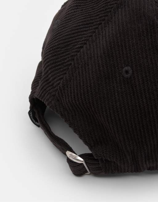 Pull&Bear - Cappellino nero in tessuto a coste, 2 di 3