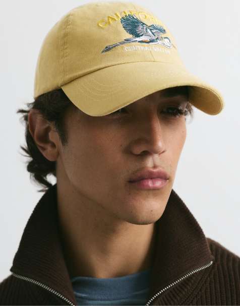 Pull&Bear cappellino ricamato California color senape - view 1