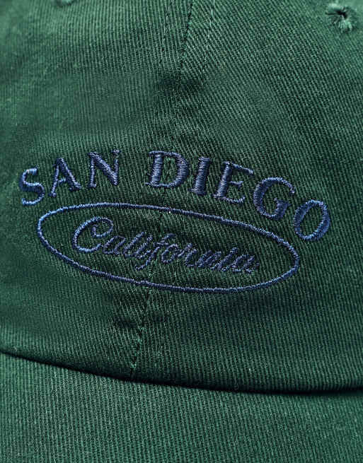 Pull&Bear cappellino ricamato San Diego verde, 3 di 4