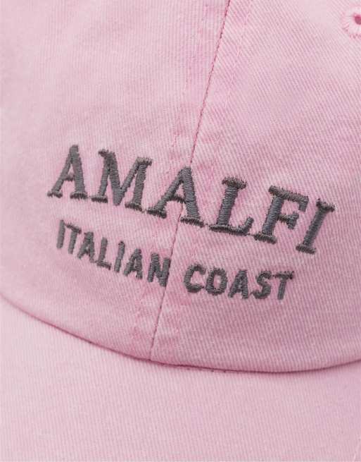 Pull&Bear - Cappellino rosa con ricamo Amalfi, 2 di 4