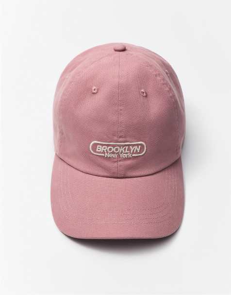 Pull&Bear - Cappellino rosa con scritta Brooklyn ricamata - view 1