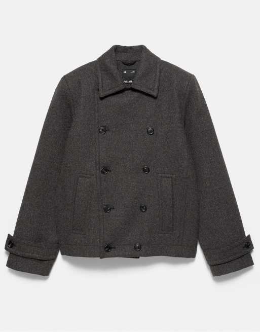 Pull&Bear cappotto corto effetto feltro grigio scuro, 5 di 7