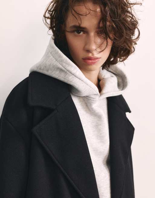 Pull&Bear cappotto doppiopetto nero, 4 di 7