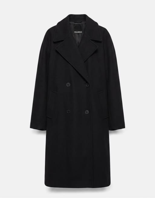 Pull&Bear cappotto doppiopetto nero, 6 di 7