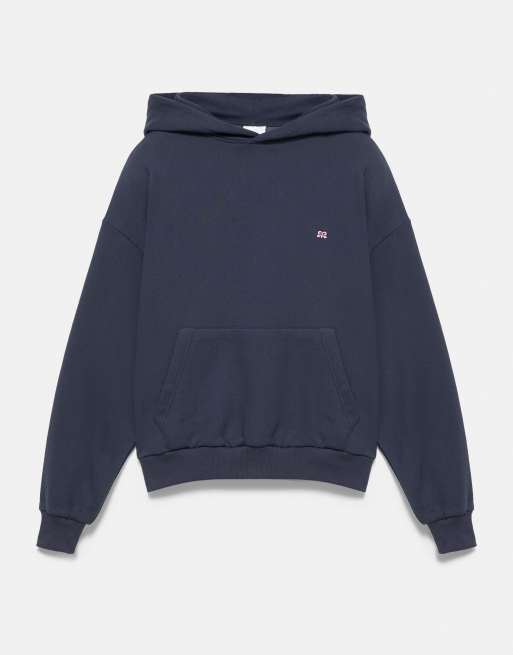 Pull&Bear cappuccio in camoscio con logo blu navy, 5 di 7