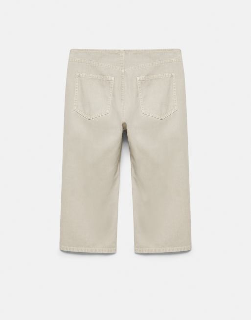 Pull&Bear capribroek met knopen in kaki, 6 van 6