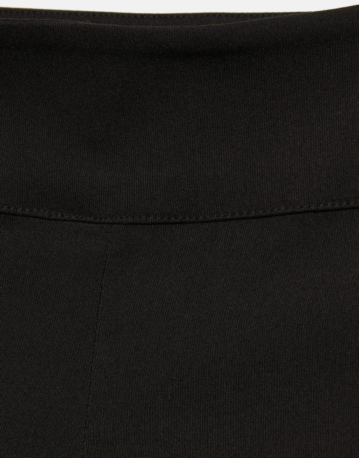Pull&Bear capribyxor med bred midjeresår i svart, 7 av 7