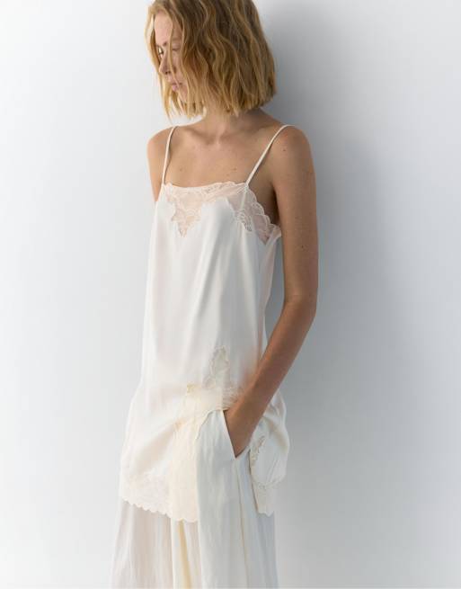 Pull&Bear - Caraco bordé de dentelle - Beige, 3 de 4