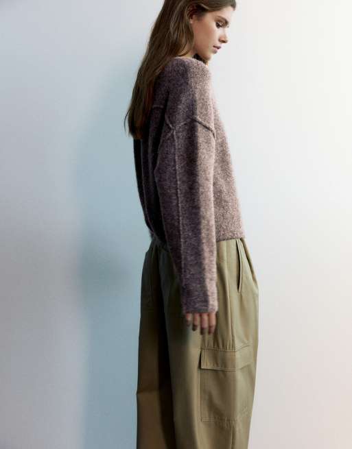 Pull&Bear cardigan au toucher doux marron, 2 de 7